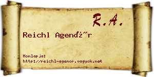 Reichl Agenór névjegykártya